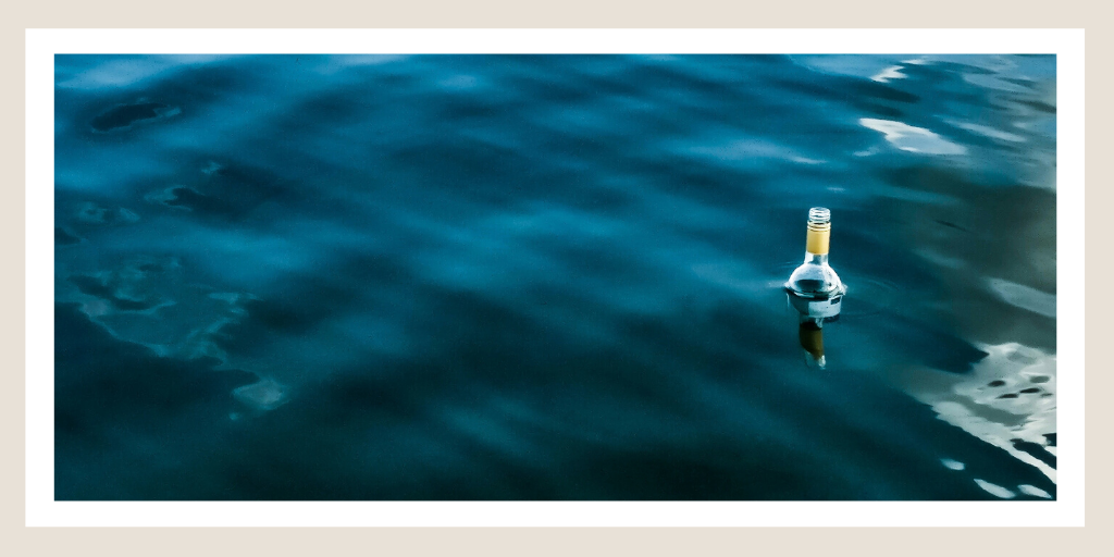 Bottle on the sea